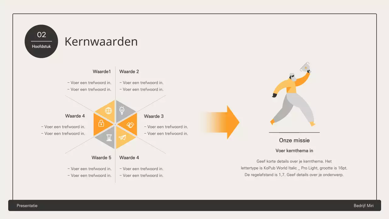 Zakelijk voorstel met gele zeshoekige elementen