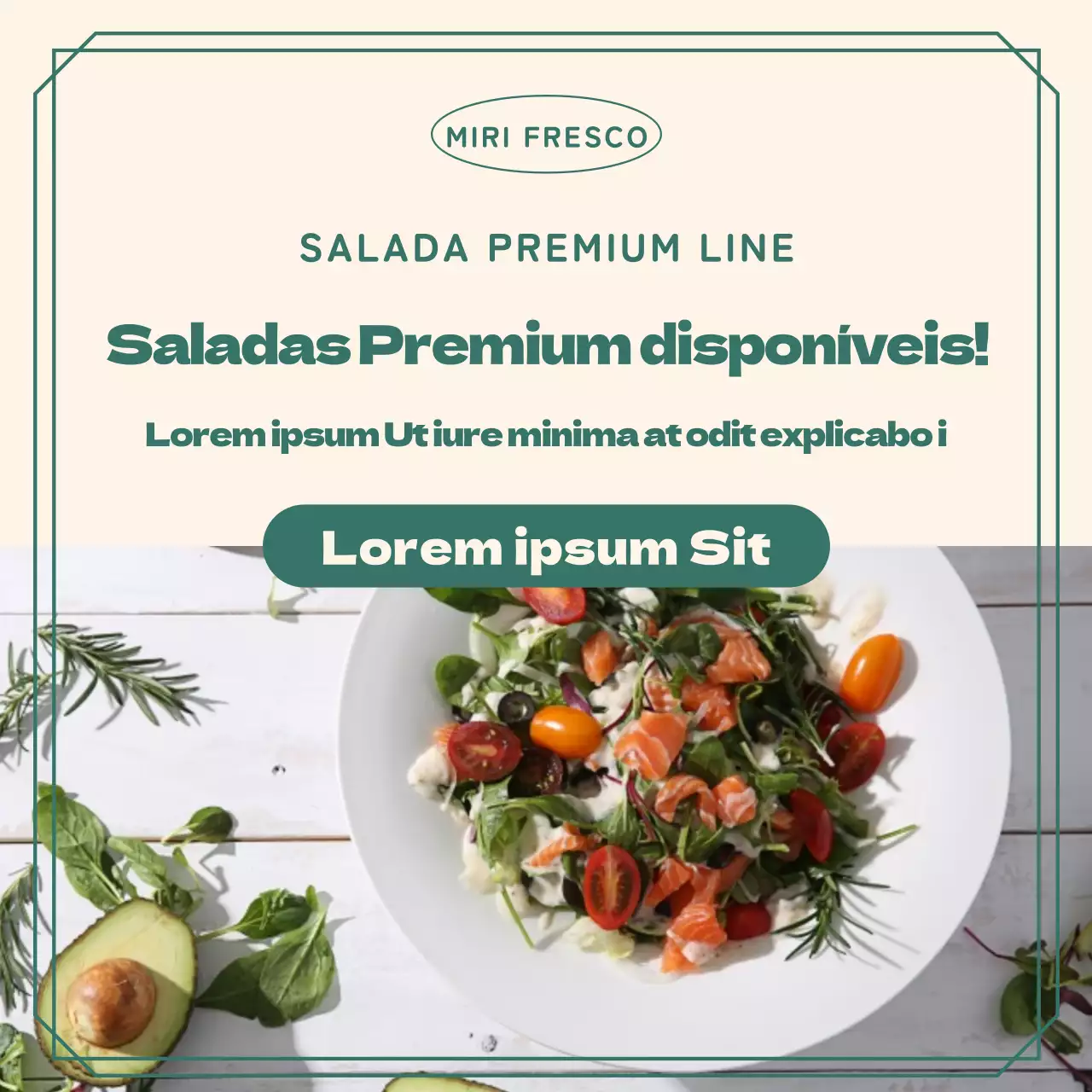 Lançamento de saladas verdes de qualidade superior e assinatura de um serviço de entrega