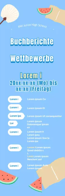 Wettbewerbsankündigungen mit blauem Hintergrund