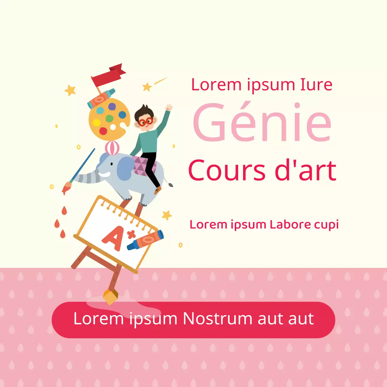 Illustration rose École Éducation Promotion