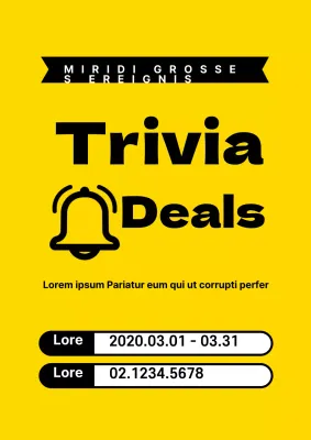 Ein einfaches gelb-schwarzes Flugblatt, das für eine preisbrechende Superverkaufsaktion wirbt