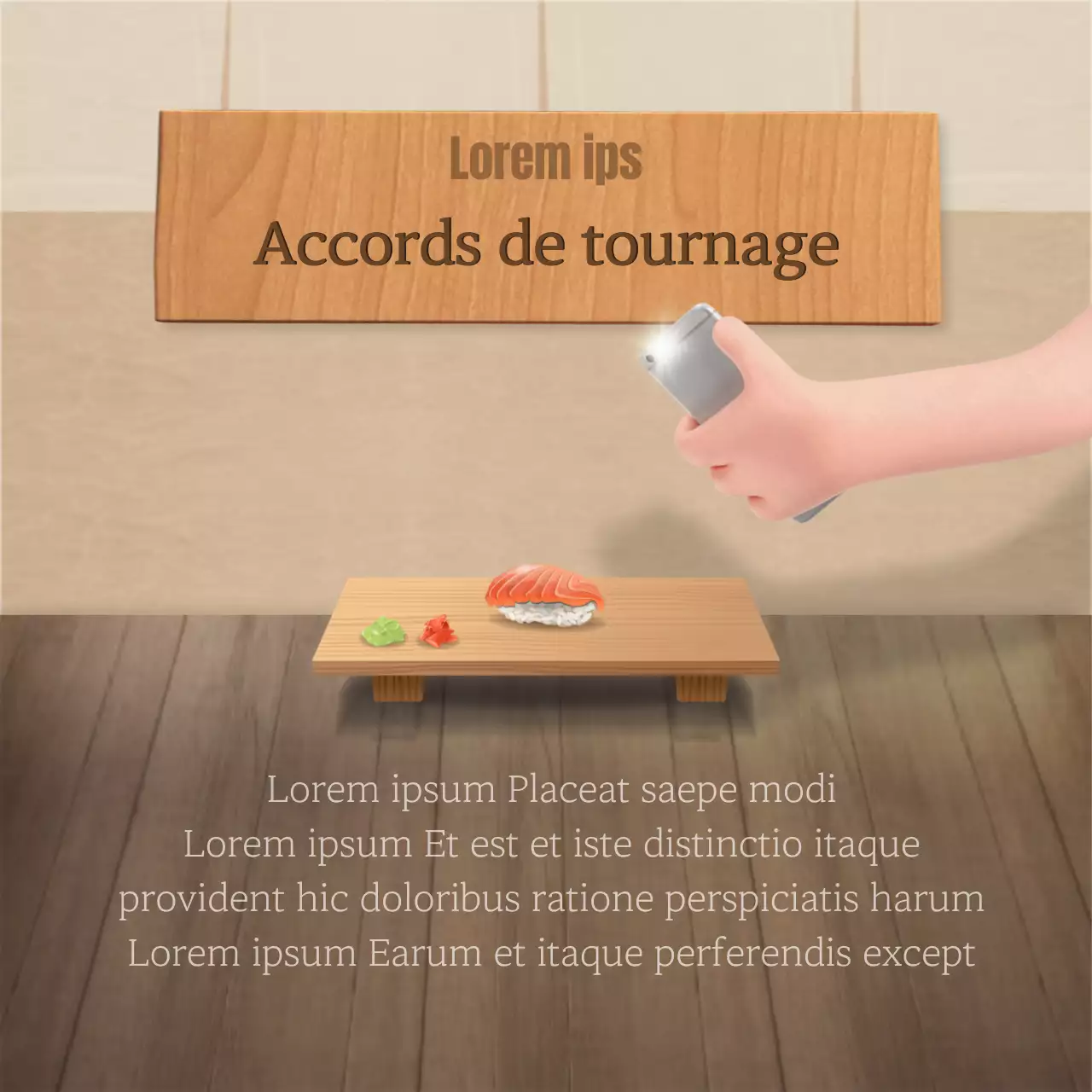 Concept de restaurant japonais en bleu marine et marron