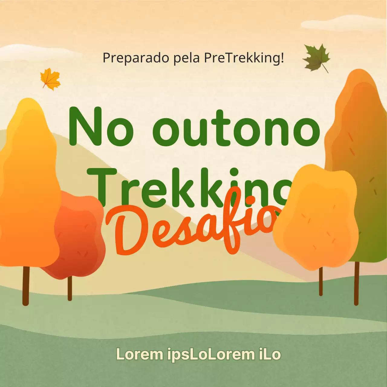 Amarelo Laranja Verde outono Trekking Guia do desafio