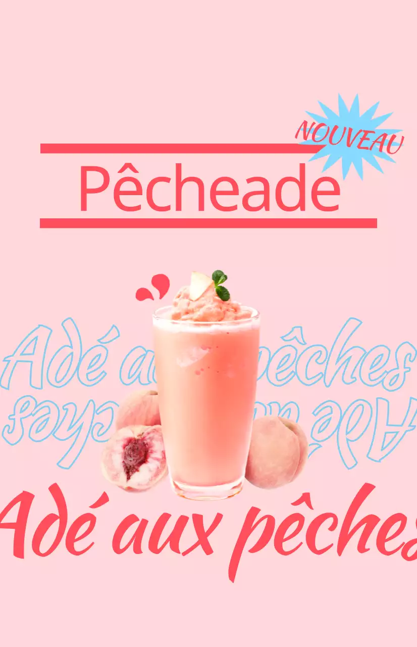 Faites la promotion du menu de votre café avec des images de boissons et des textes illustrés en couleurs.