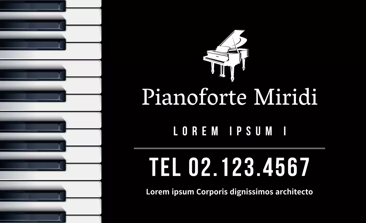 Promuovete la vostra scuola di pianoforte con tastiera in bianco e nero