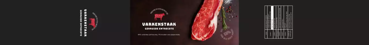 Zwarte foto kruiden entrecote labels