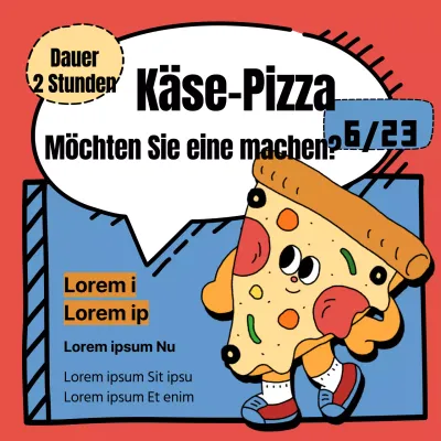 Bewerben Sie das Pizzaerlebnis mit niedlichen hellblauen und rosa Pizzafiguren