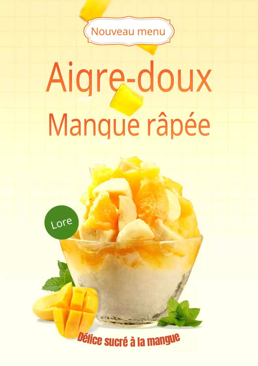 Présentation d'une carte de café épurée en orange et jaune