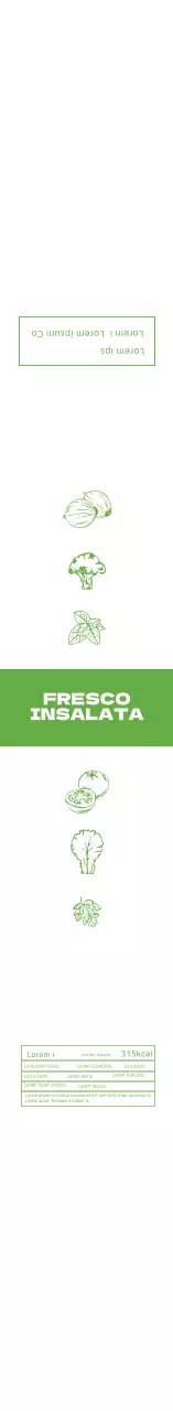 Etichette illustrate per insalata verde e pulita