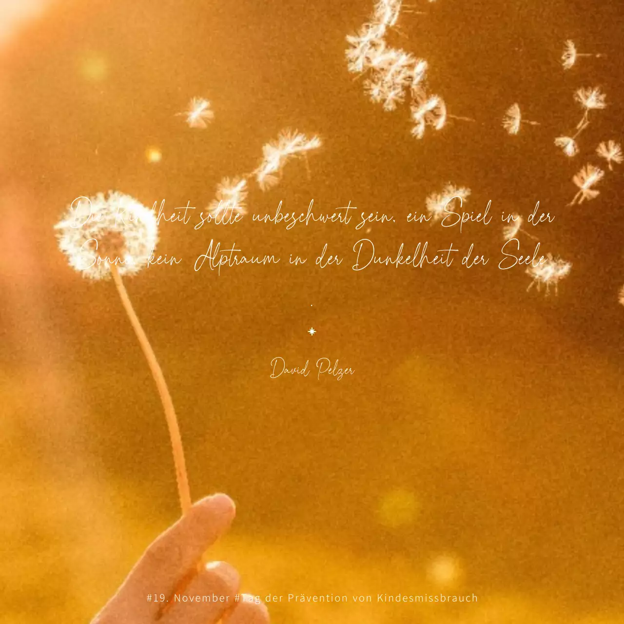 Zitate hinter dem Foto Konzept: Tag der Prävention von Kindesmissbrauch