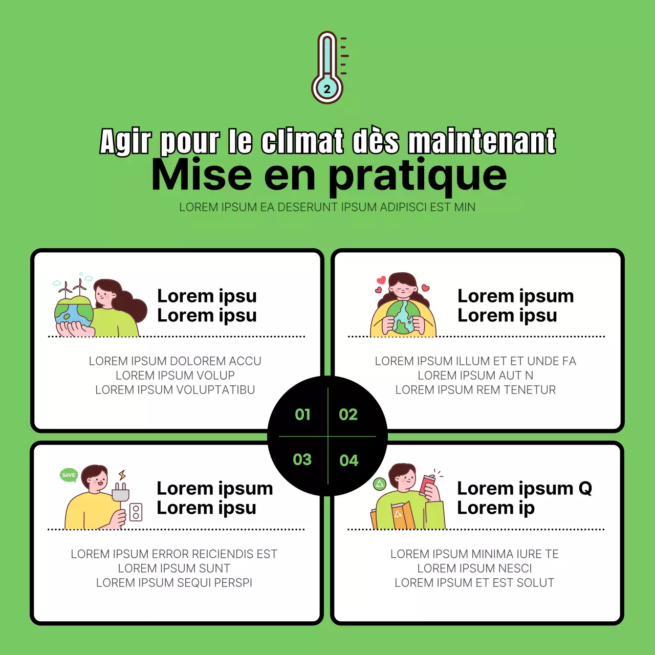 Promouvoir un défi simple d'action climatique en magenta et jaune