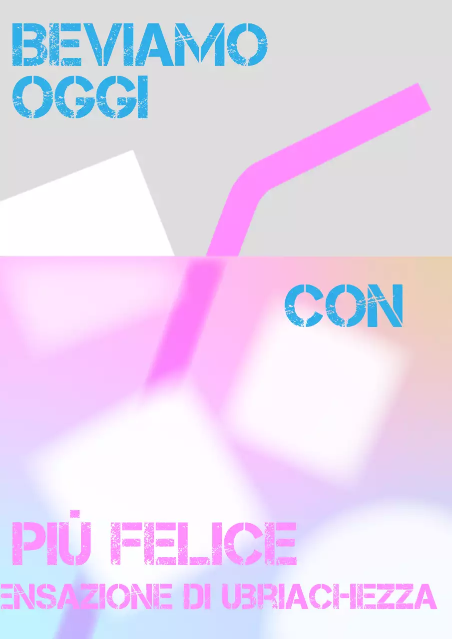 Poster da cocktail in azzurro e rosa