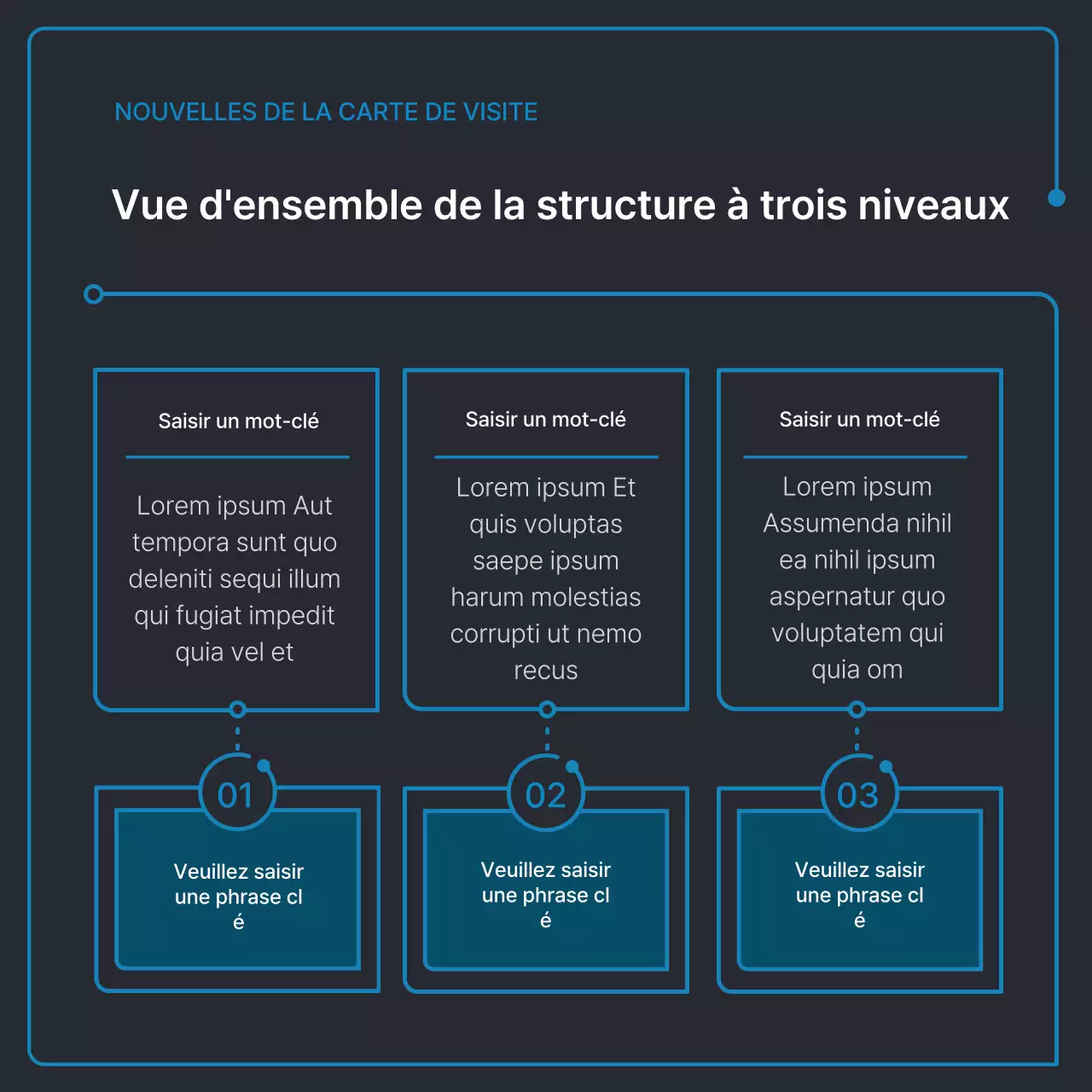 Formes géométriques simples en noir et bleu pour les entreprises
