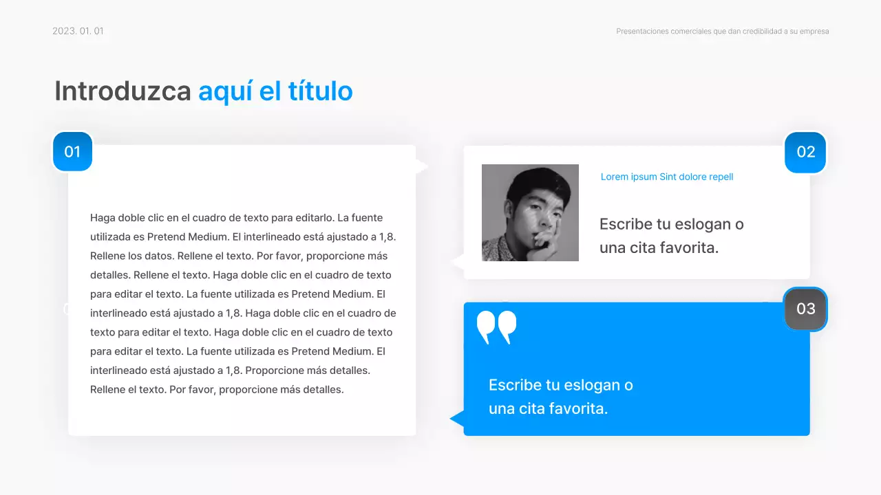 Informe corporativo con un moderno estilo degradado en blanco y azul