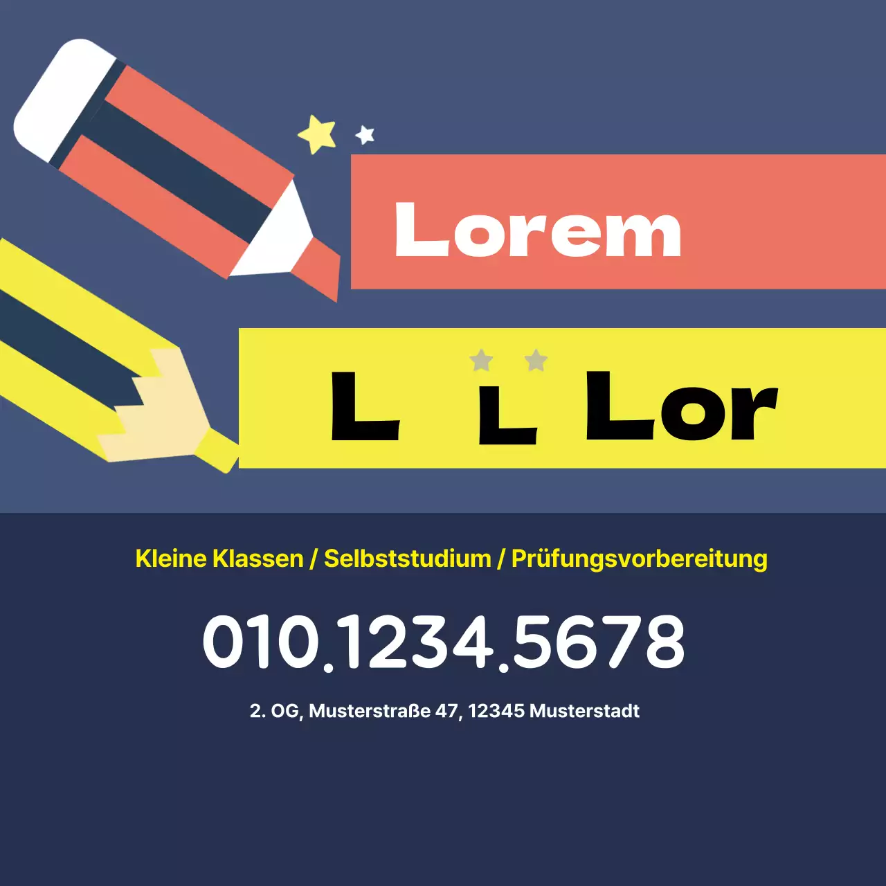 Marineblaue farbige Bleistift Illustration niedlich Schule Werbung