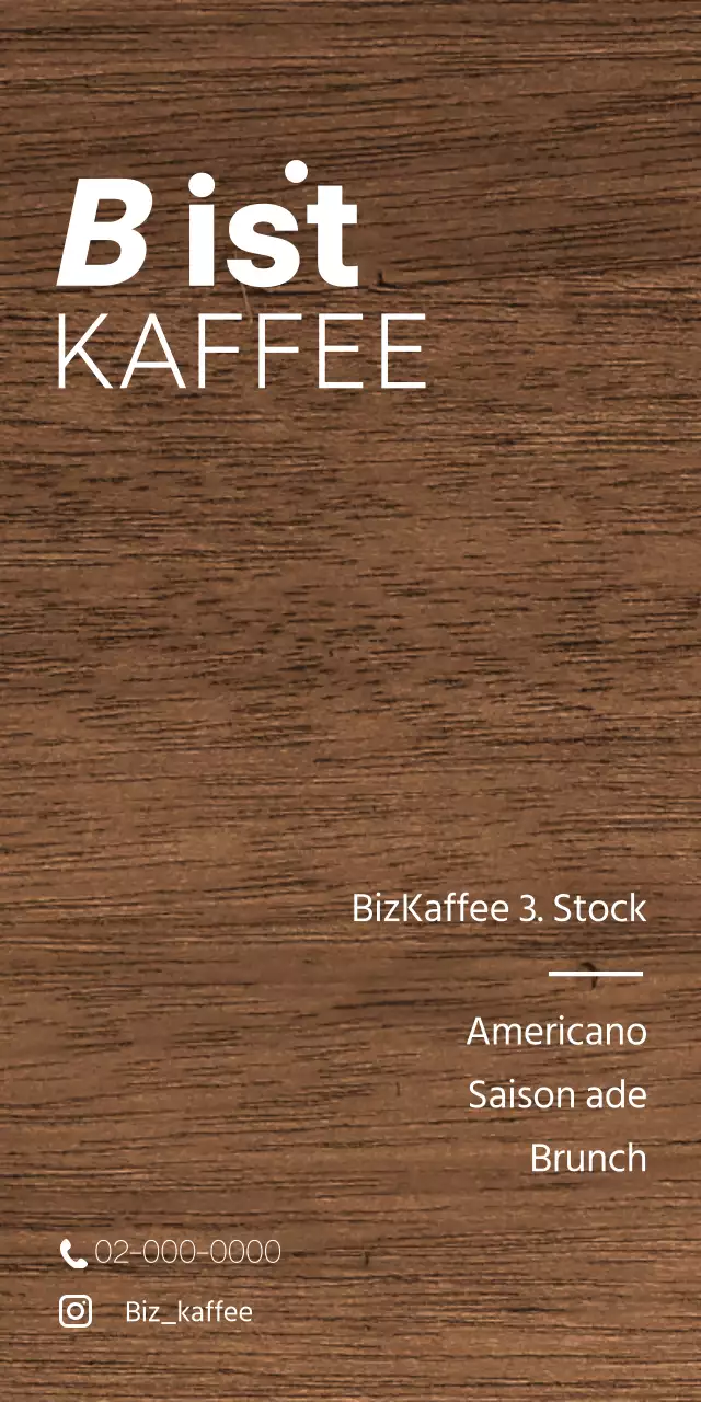 Eine einfache Kaffeetafel aus Holz mit Text und illustrierten Formen zum Thema Kaffee