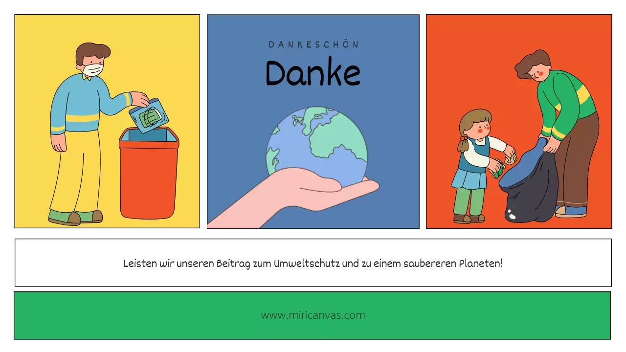 Eine moderne, gelbe und grüne Präsentation zum Thema Umweltschutz