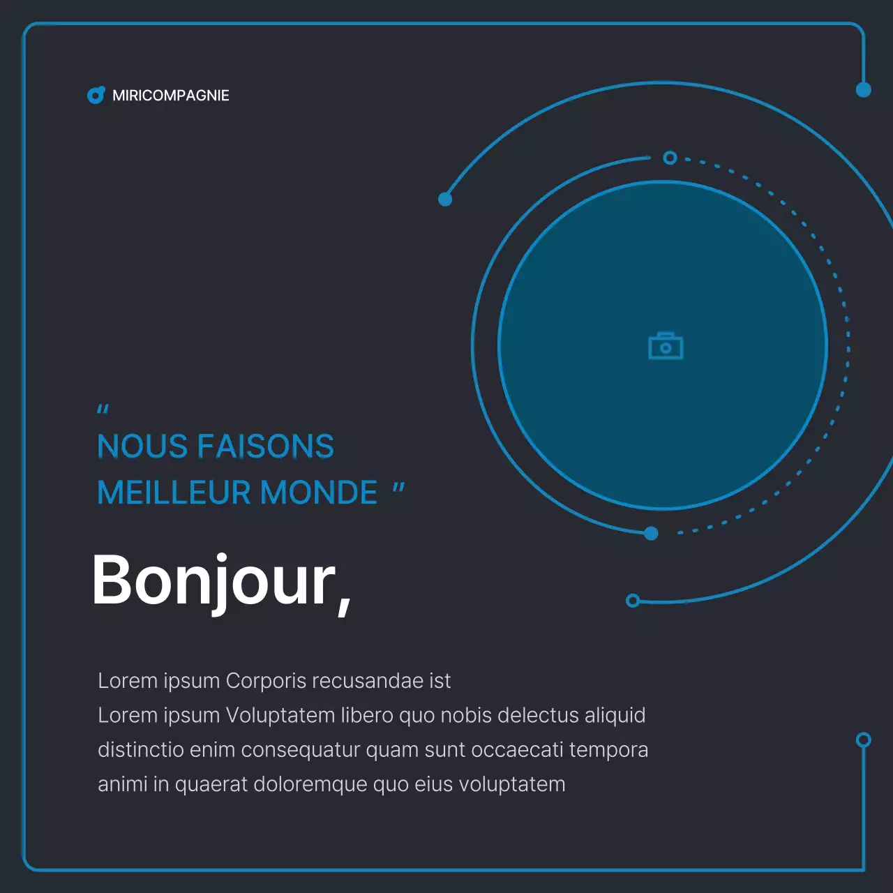 Formes géométriques simples en noir et bleu pour les entreprises