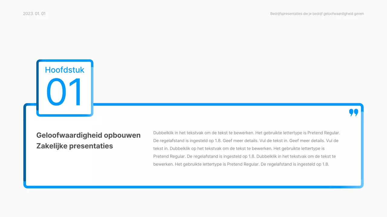 Bedrijfsrapport met een modern kleurverloop in wit en blauw