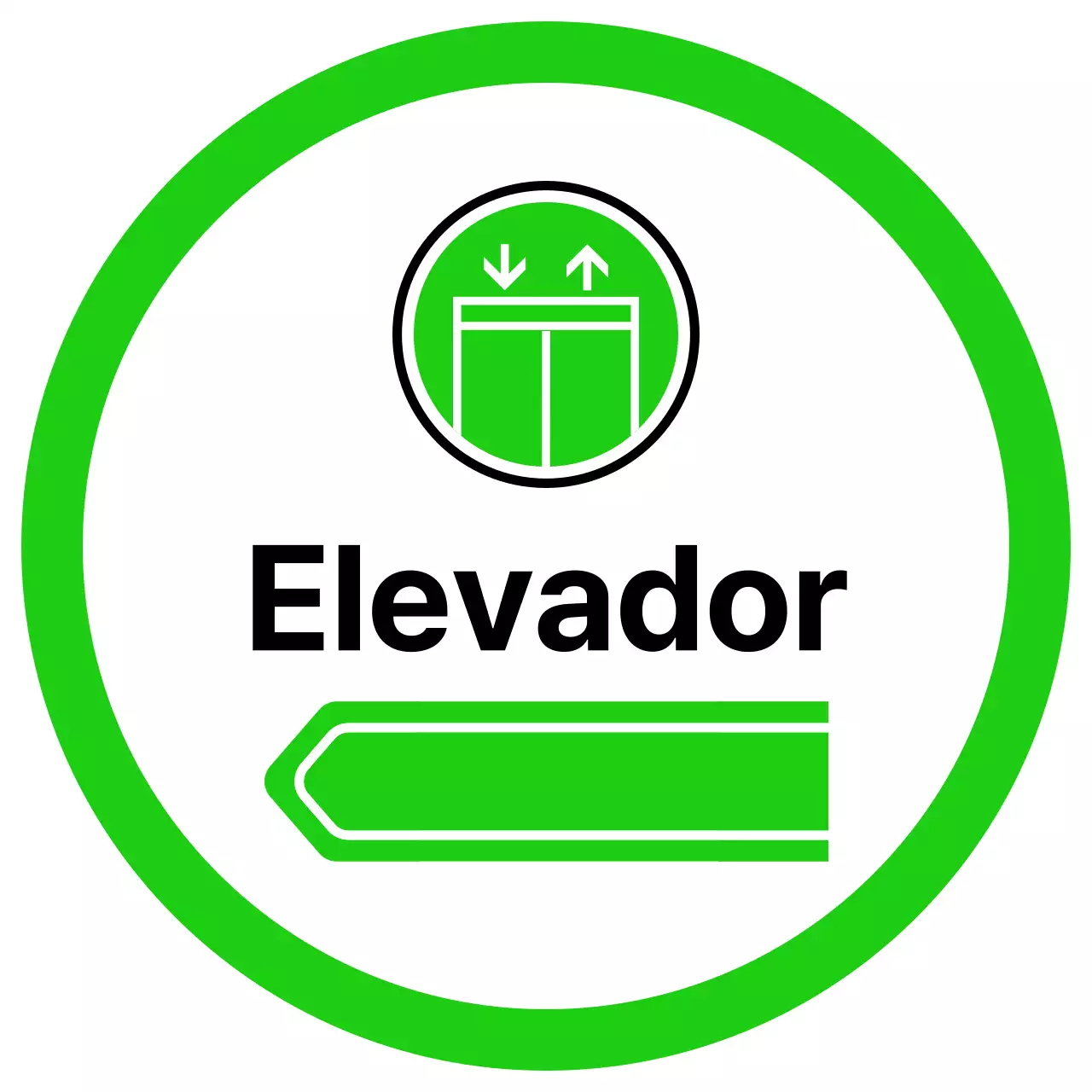 Para orientação de localização com pictogramas amarelos e verdes simples