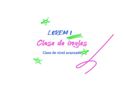 Una colorida y encantadora escuela de inglés en azul y rosa