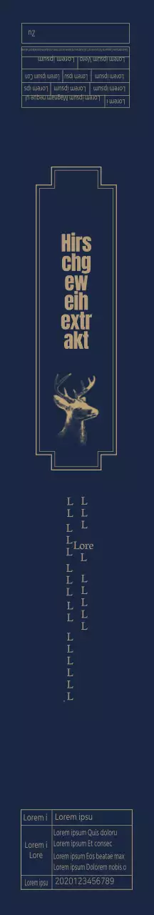Navy Luxurious Illustrated Antler Essence