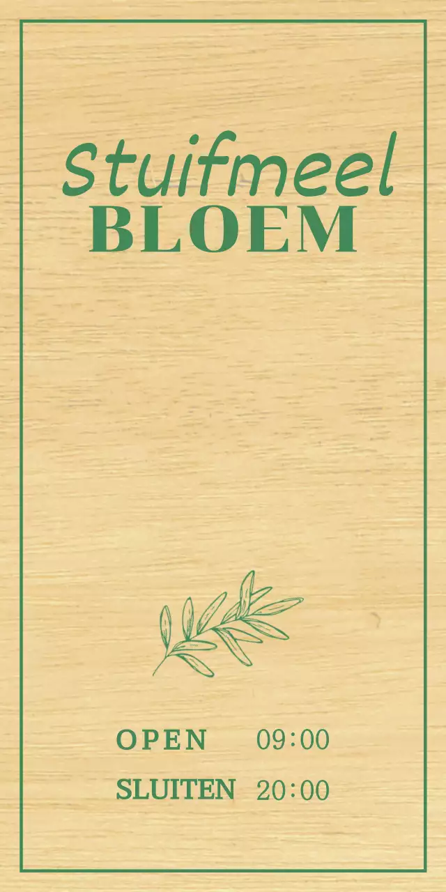 Bloemenwinkel ontwerp met groene, handgeschetste botanische illustraties