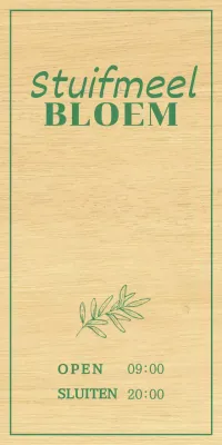 Bloemenwinkel ontwerp met groene, handgeschetste botanische illustraties