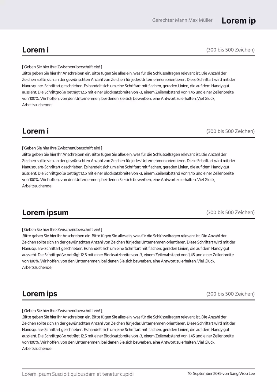 Ein graues, sauberes Konzept für eine persönliche Stellungnahme