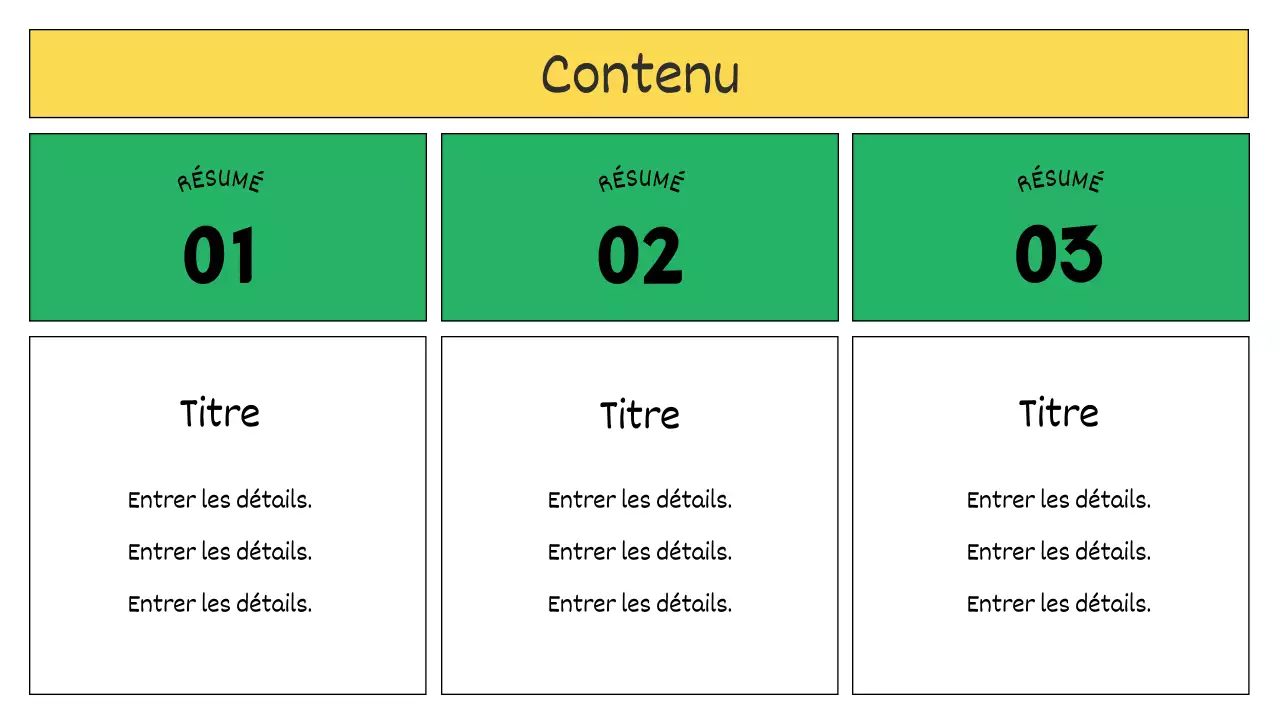 Une présentation moderne, jaune et verte de l'environnement