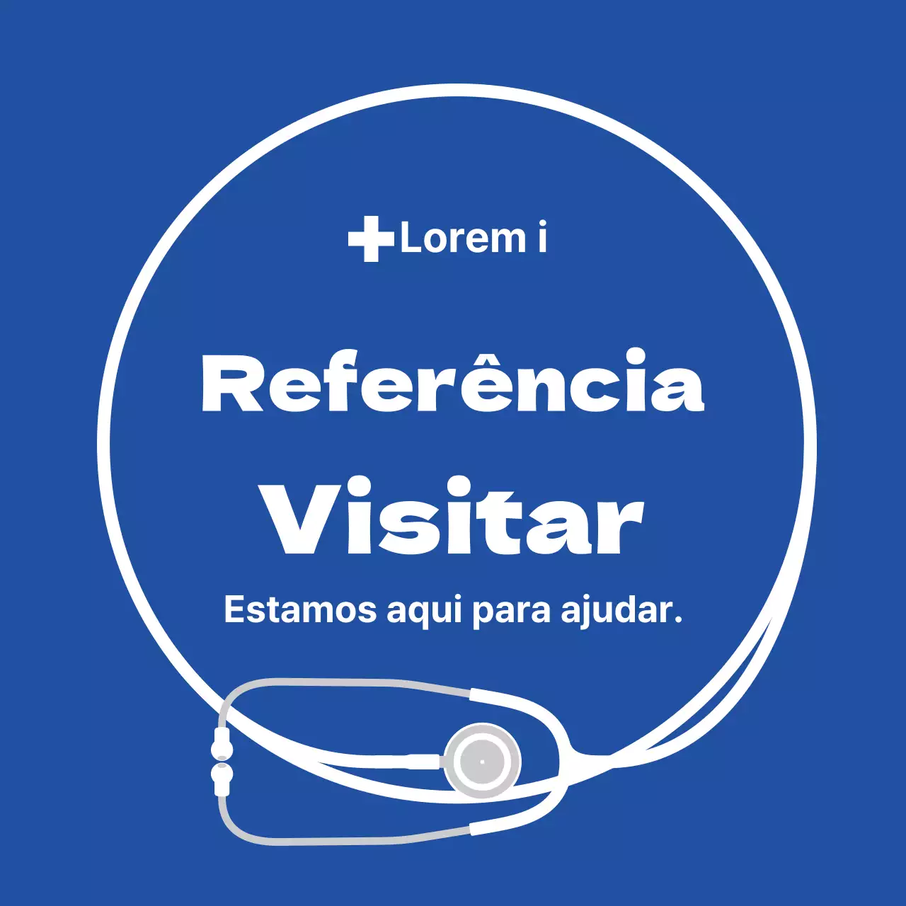 Rótulo de hospital geral com ilustração simples azul-marinho
