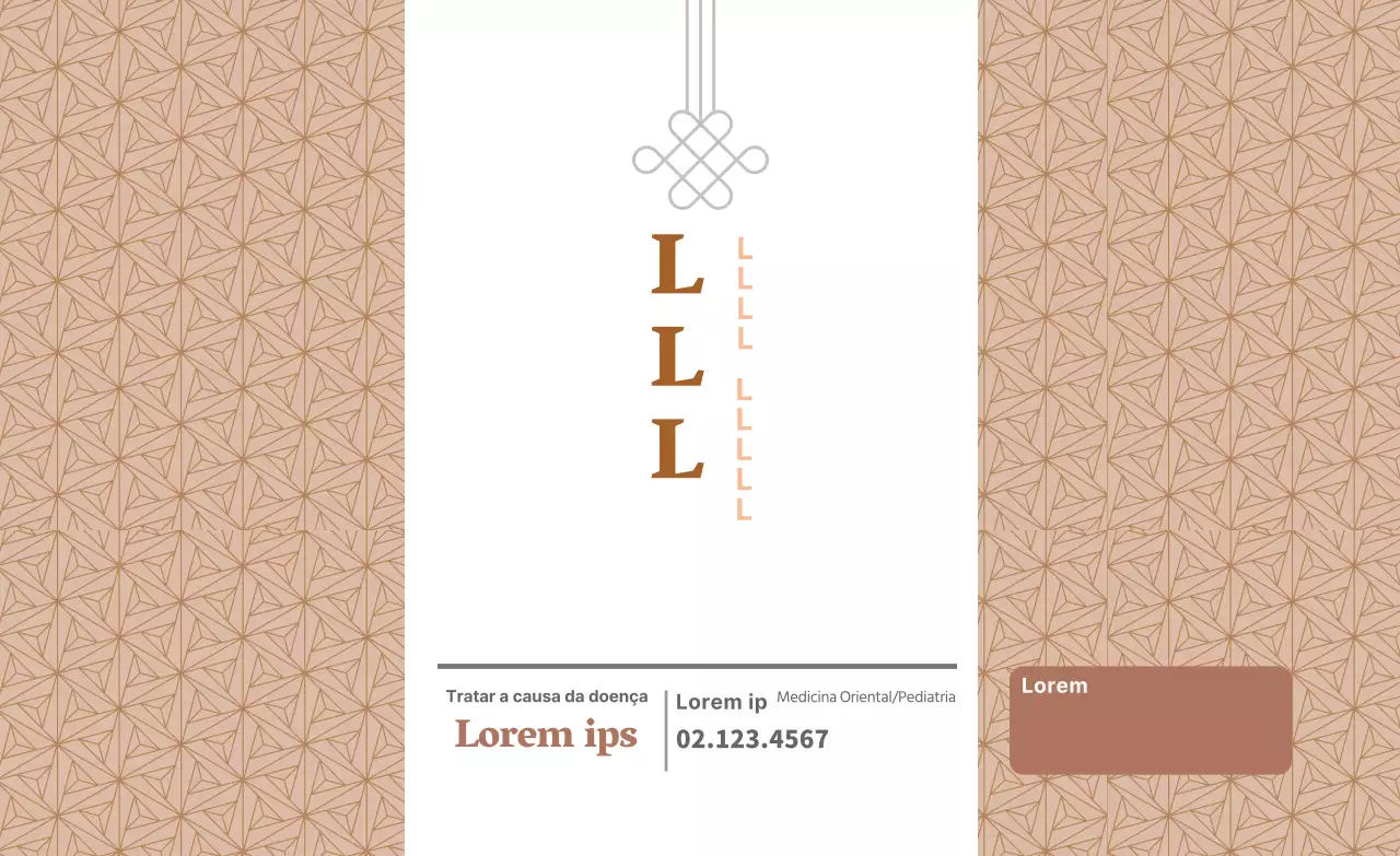 Etiqueta publicitária castanha para clínica de medicina tradicional oriental