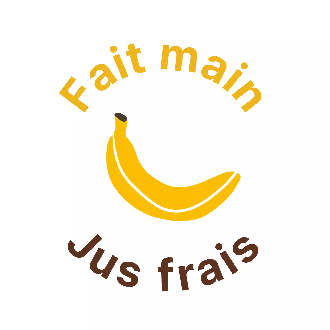 Illustration simple d'une étiquette de jus de fruit sur fond blanc