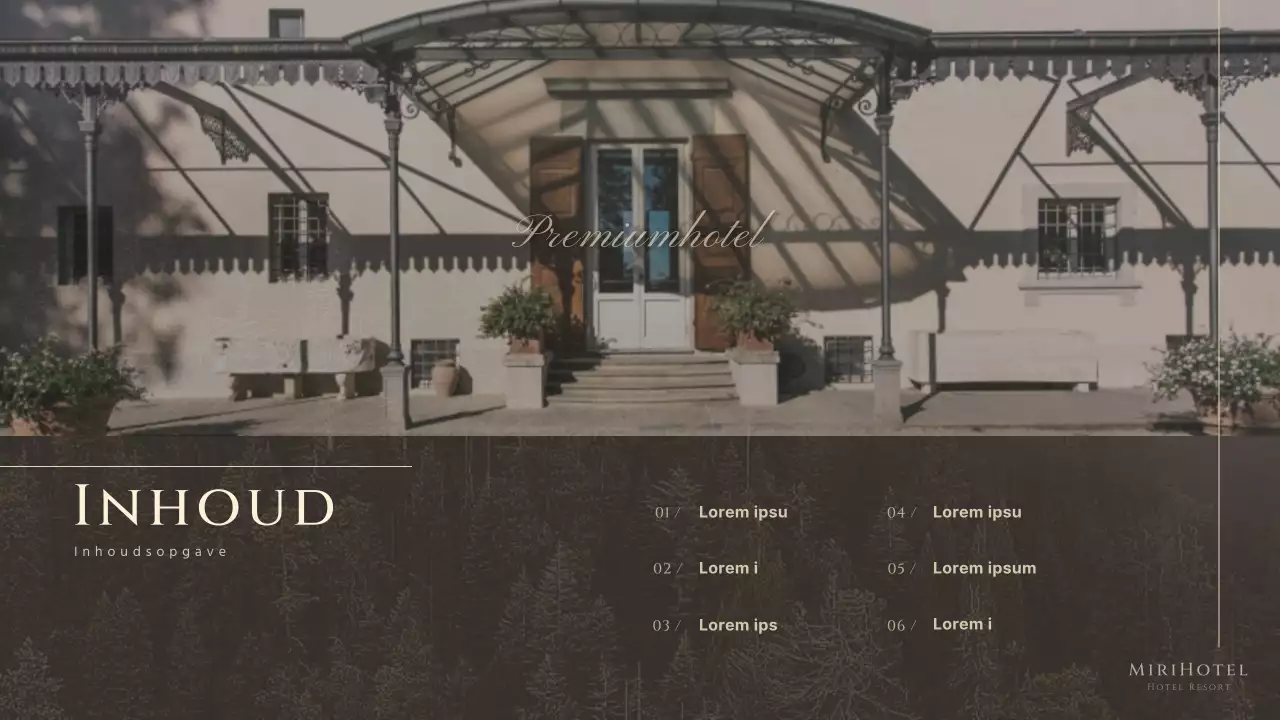 Een modern en luxueus hotelpakket in bruin en beige Product Briefing