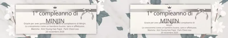 Festa con nastro grigio a motivi floreali