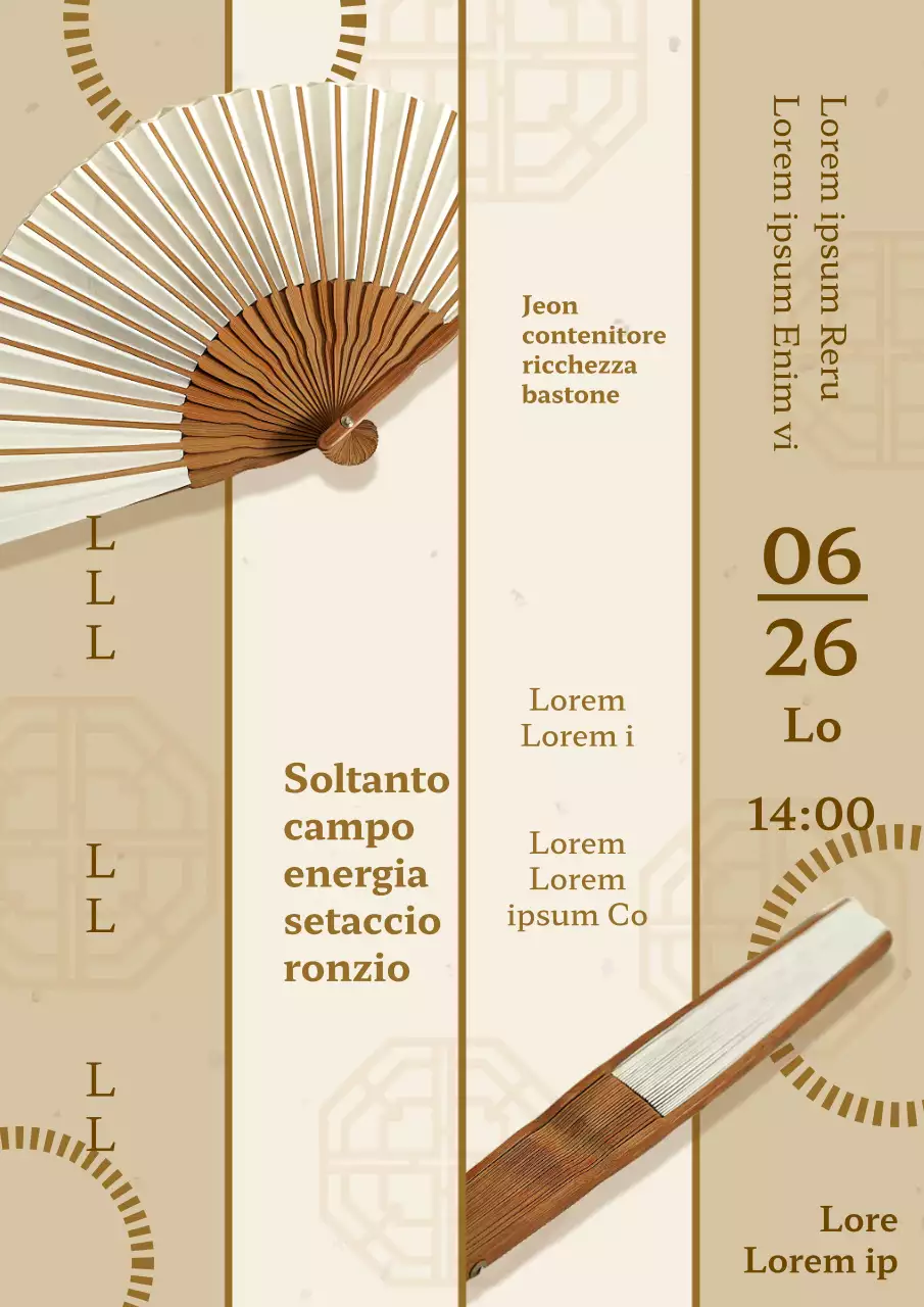 Istruzioni per la realizzazione di un ventaglio tradizionale beige e marrone