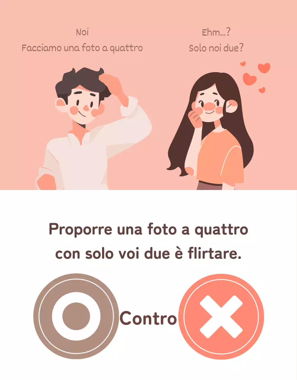 Un semplice post in stile webcomic con sfondo rosa