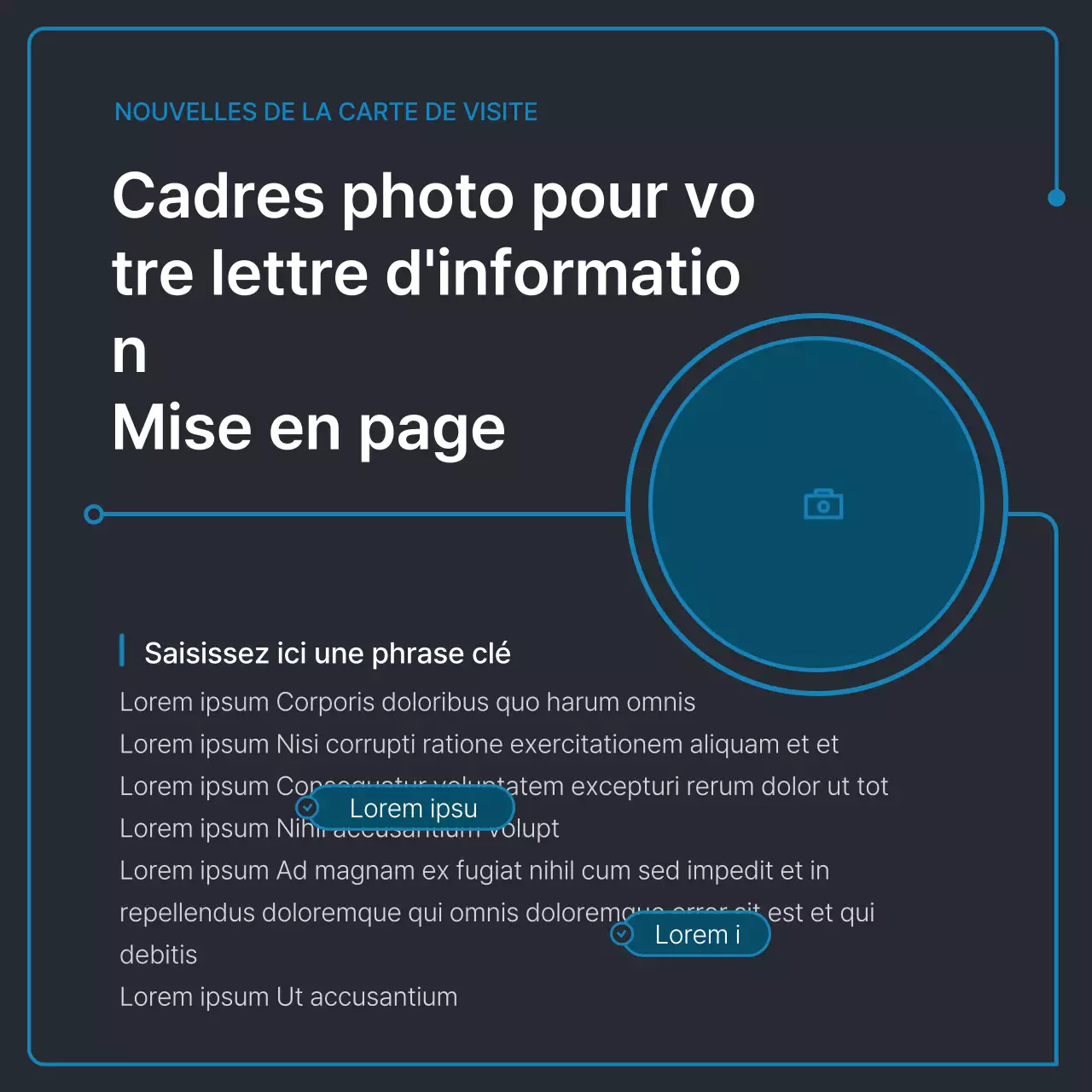 Formes géométriques simples en noir et bleu pour les entreprises