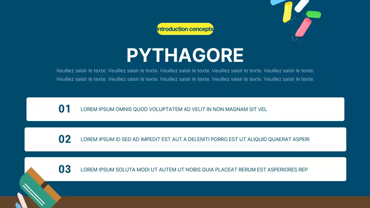 Un livre de mathématiques bleu marine avec un tableau noir kitsch