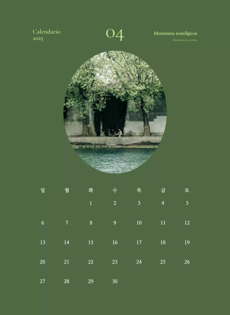 Calendario Khaki Vintage