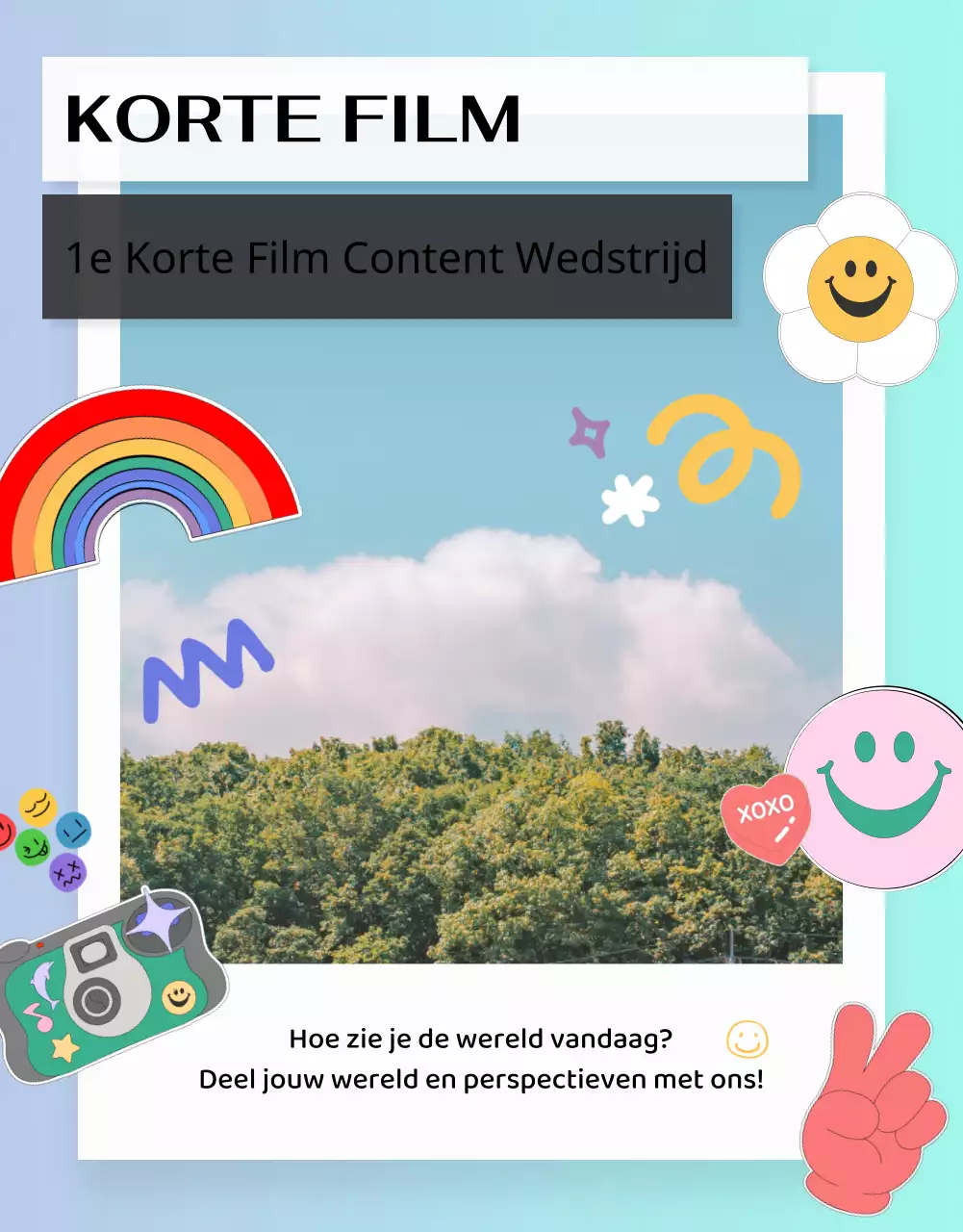 Kitscherig mauve en lichtblauw korte filmwedstrijd instructies