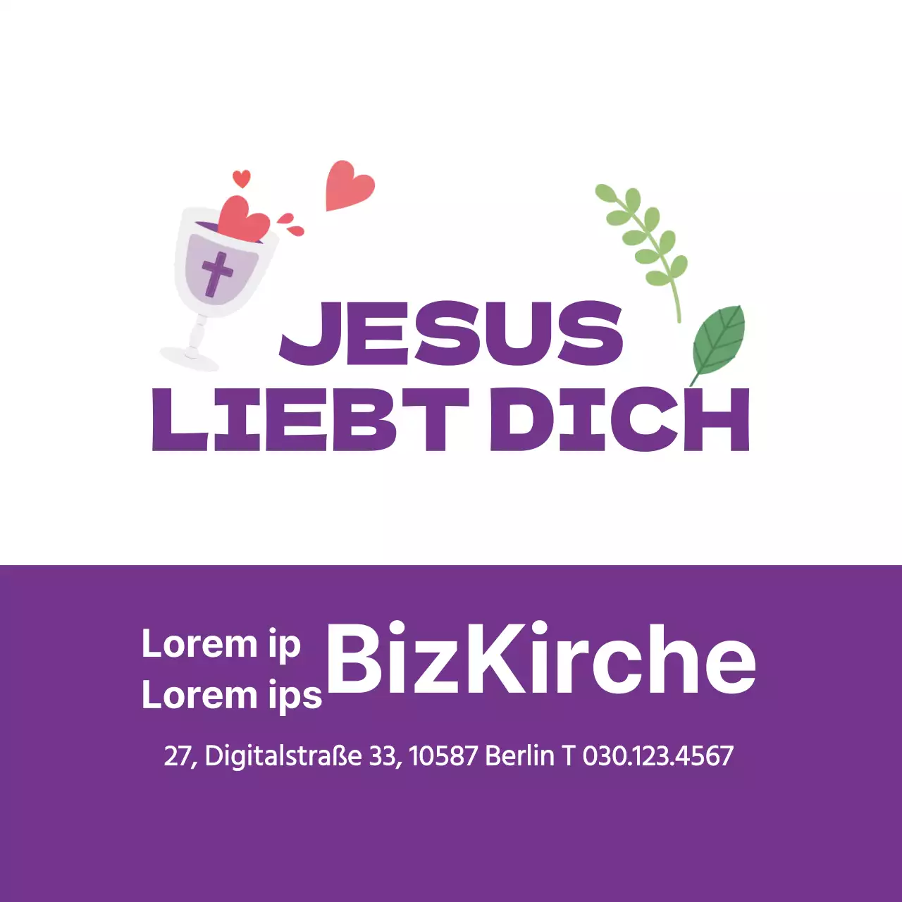 Lila Einfache Illustration Kirche