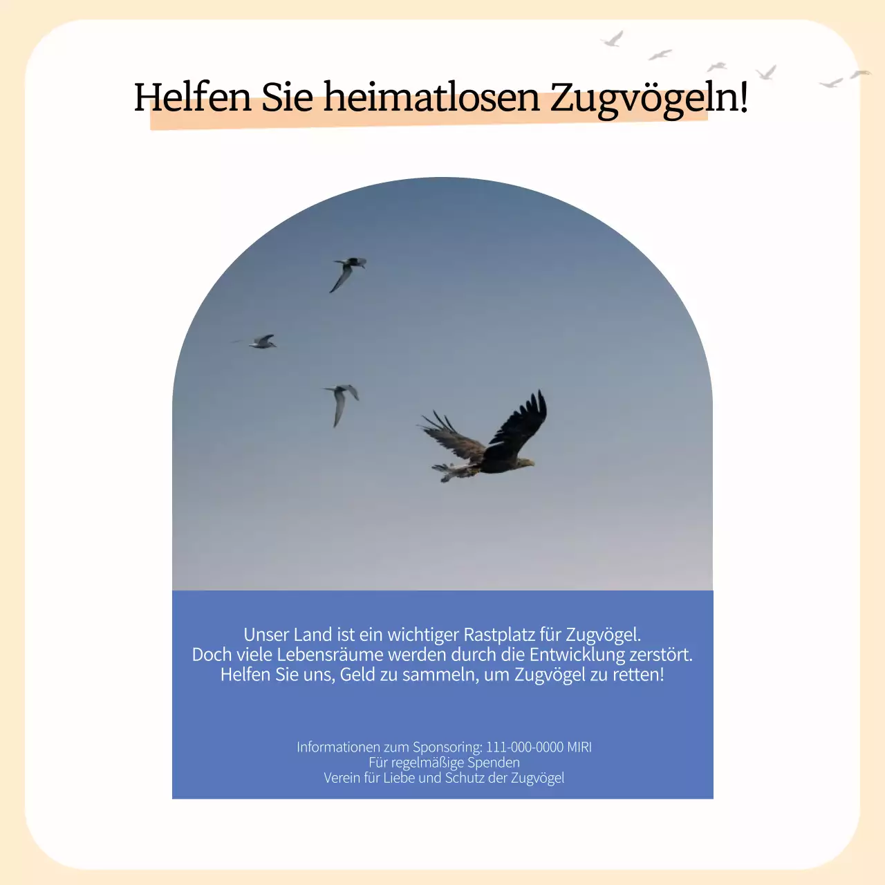 Ein einfacher gelber und oranger Zugvogelführer