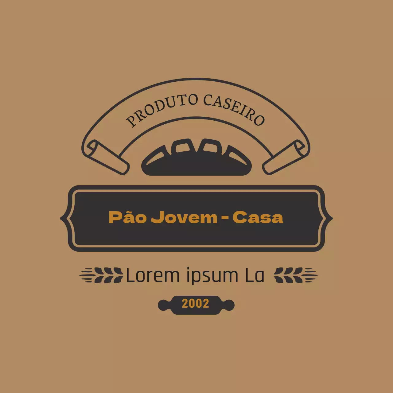 Rótulo de padaria vintage castanho