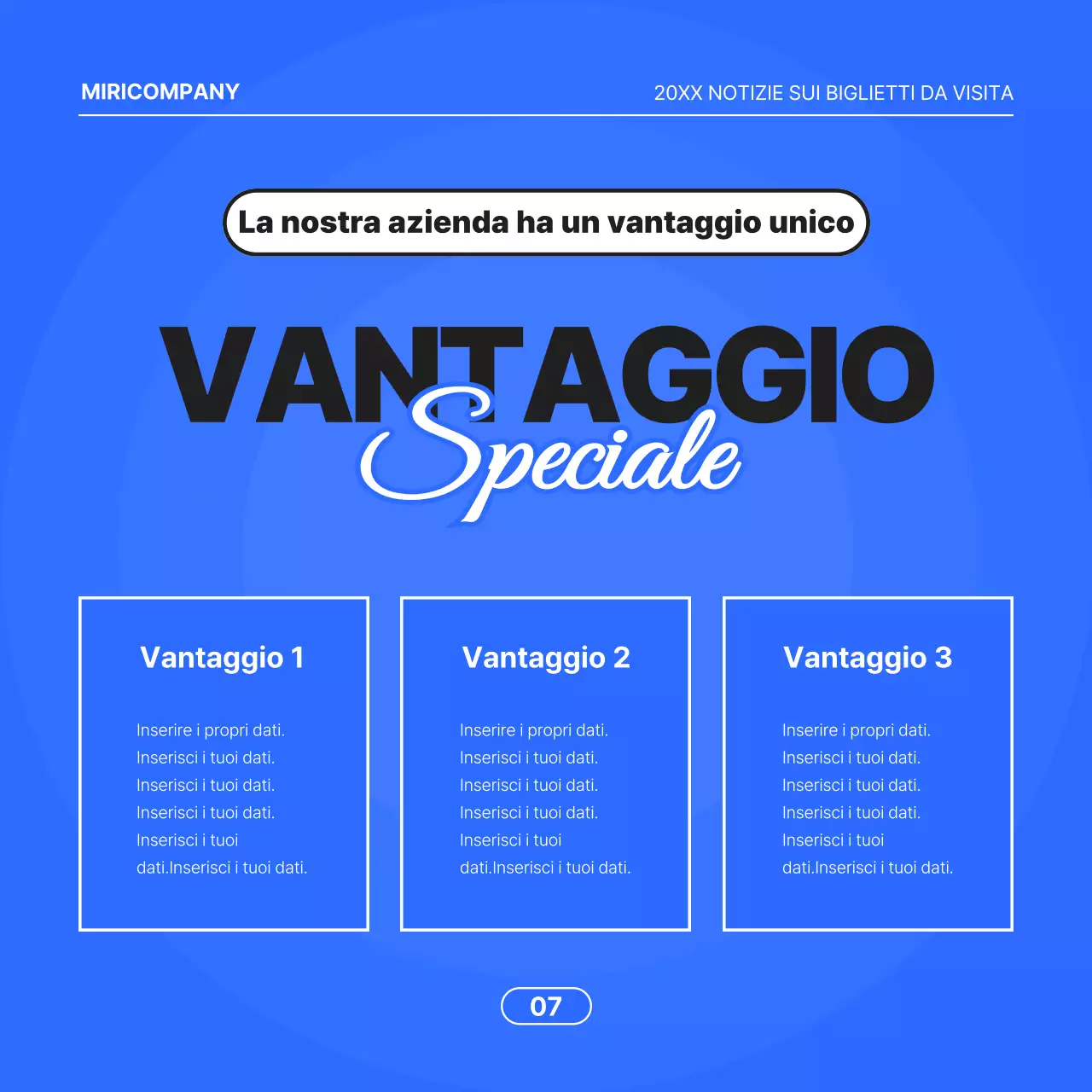 Proposta commerciale minimalista con sfondo blu