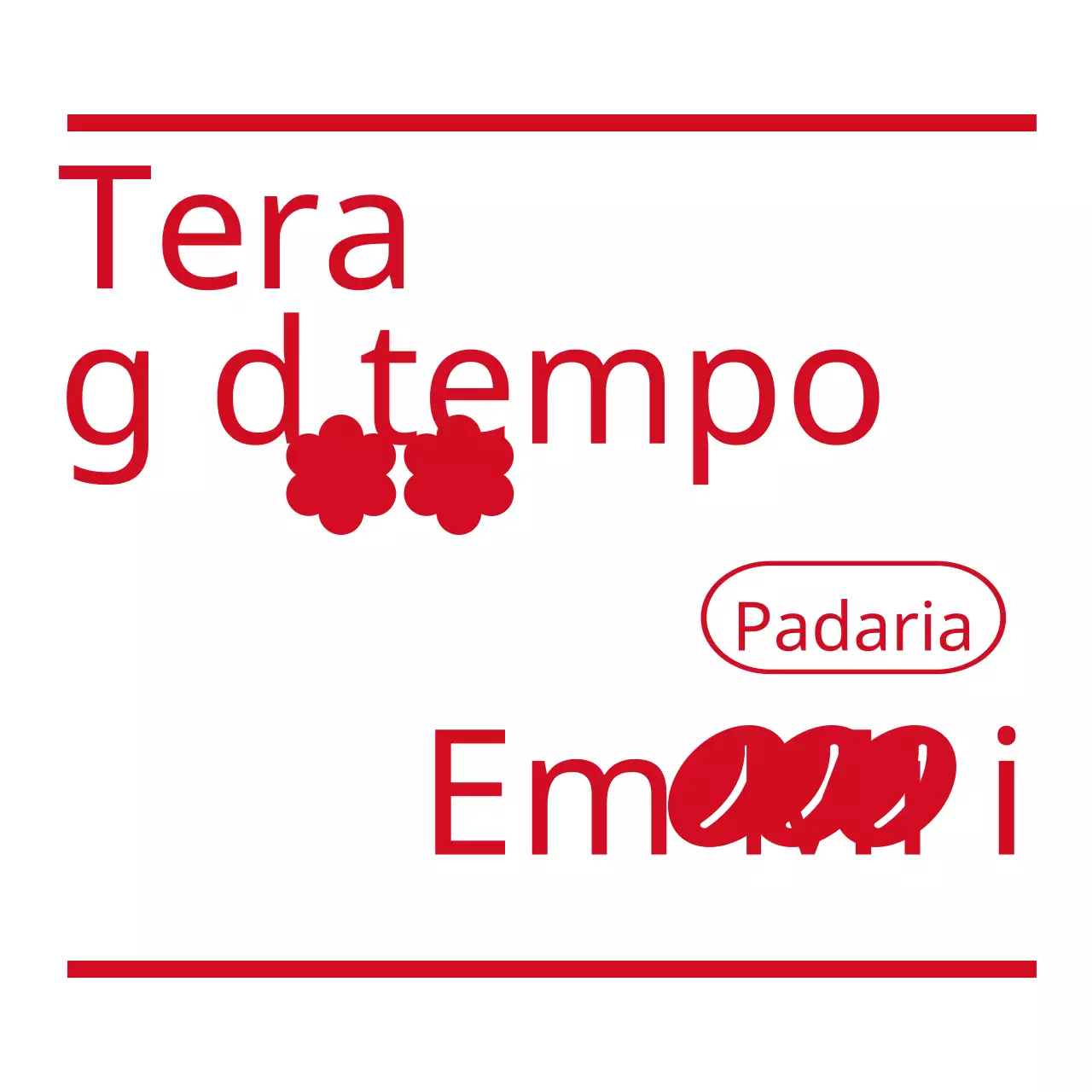 Café simples e giro com combinação de texto e emoji em vermelho