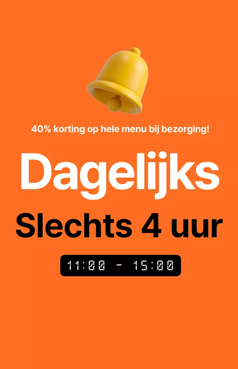 Een pittige tijd verkoop promotie met een afbeelding van een wekker op een oranje achtergrond