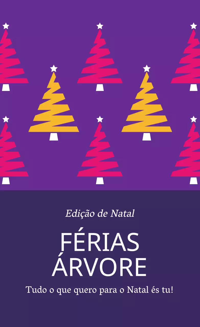 Etiquetas para prendas de Natal com padrão de árvore amarela rosa púrpura