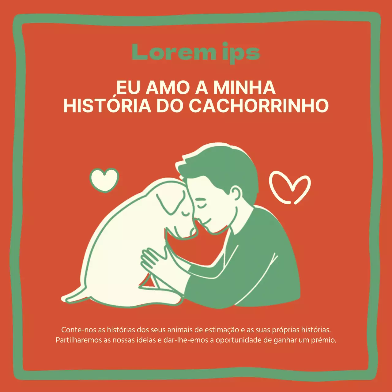 Uma promoção de evento para animais de estimação gira, cor de laranja e mentolada