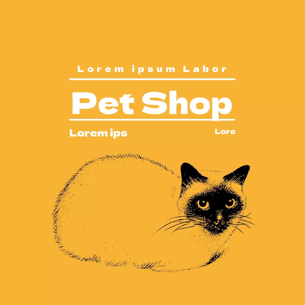 Etiquetas amarelas ilustradas para lojas de animais